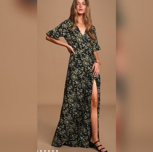 Lulu's September Sunsets Wrap Maxi Dress